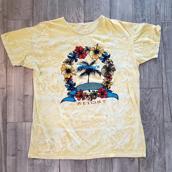 Disney Other - Disney Polynesian Resort Yellow Tshirt Tropical XXL Disney World Orlando